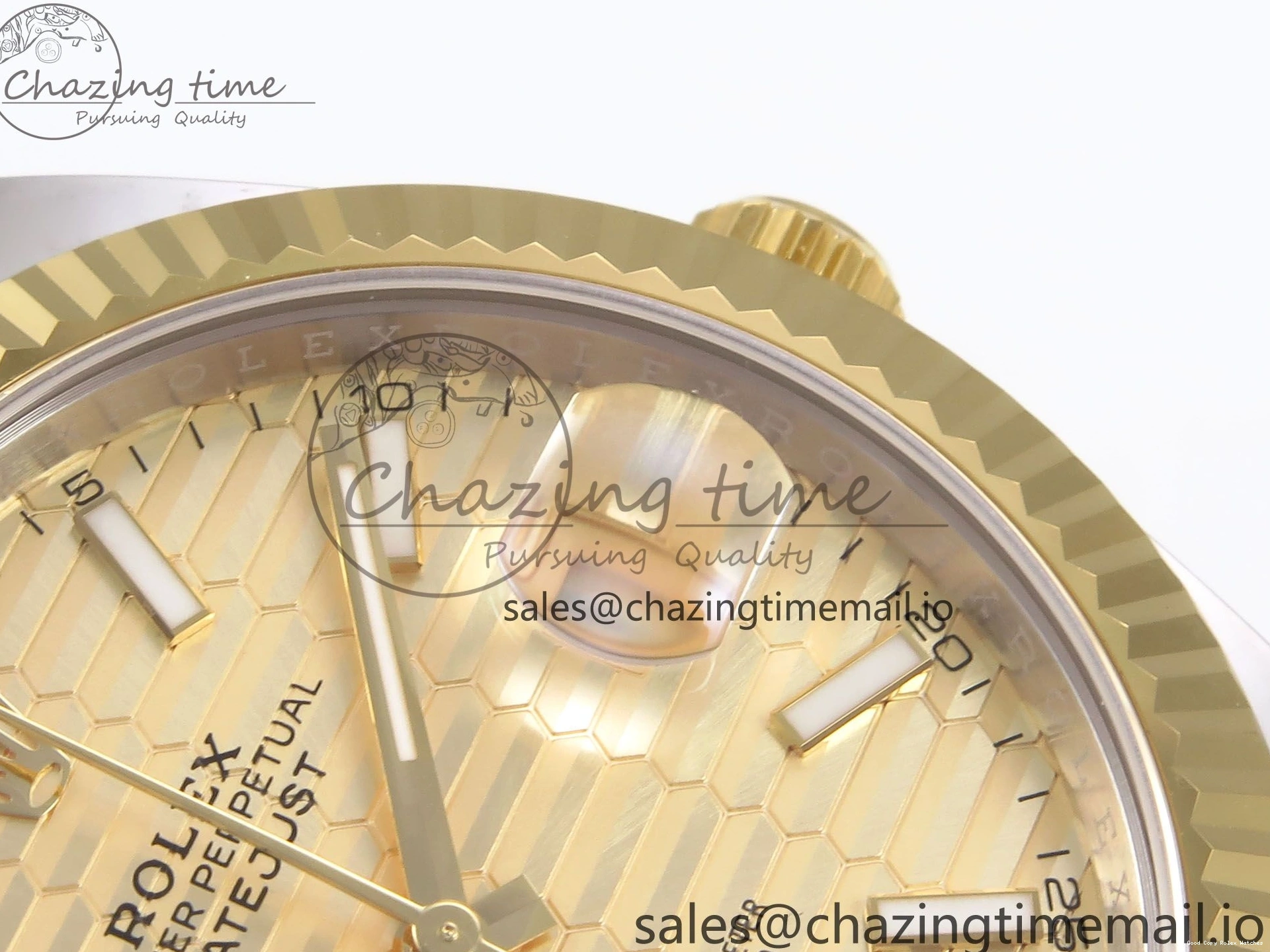 AAA Replica Watches Bracelet Thermal YG Best Edition Dial DateJust 41 Oyster 126333 EWEF SS on 976 YG Textured A 0104